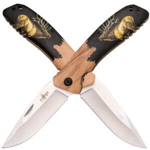 THIRD N65 - Taschenmesser mit Holzgriff (Verschiedene Motive)